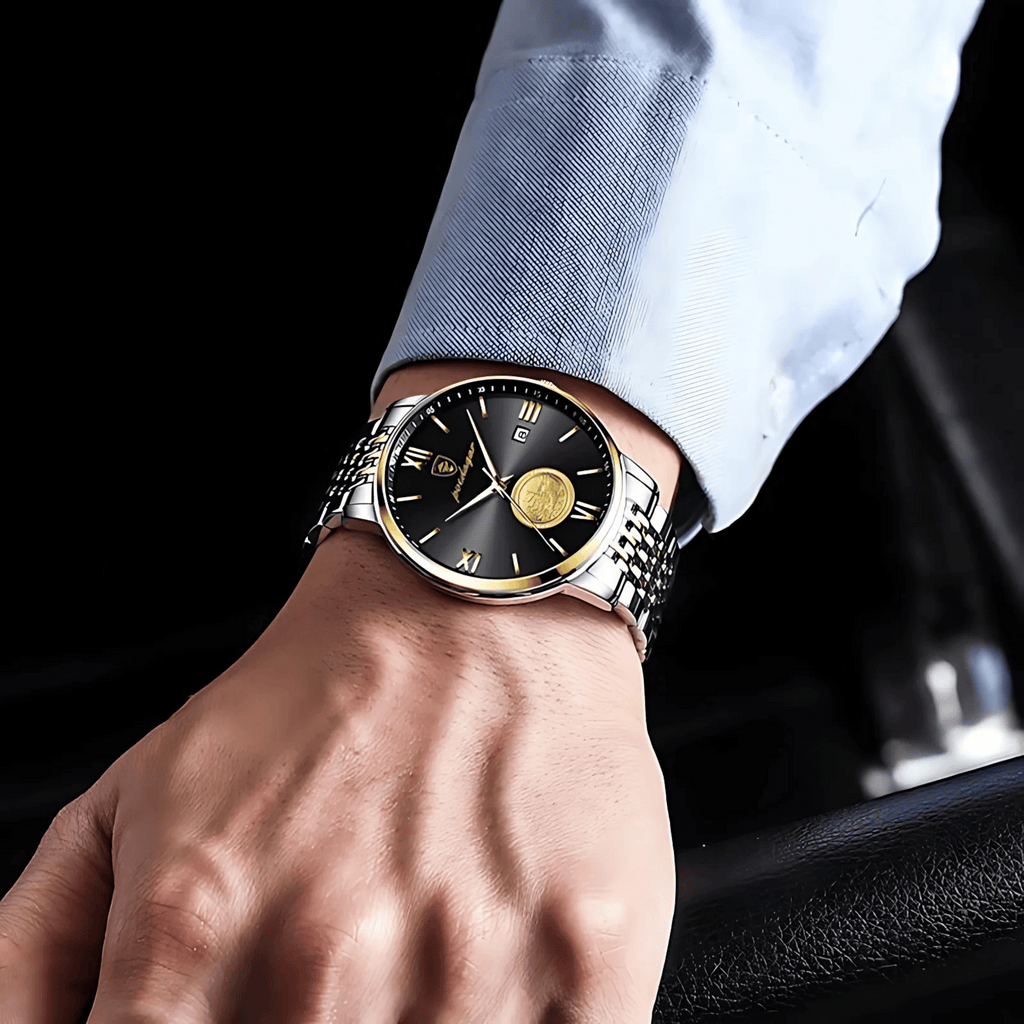 Relógio Masculino Fortuna Quartz Elegante de Aço