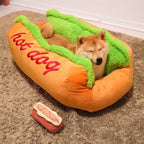 Cama Pet Hot Dog com Travesseiro Removível