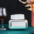 Caixa Porta-Lenço Cromada para Decoração e Organização