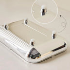 Caixa Porta-Lenço Cromada para Decoração e Organização